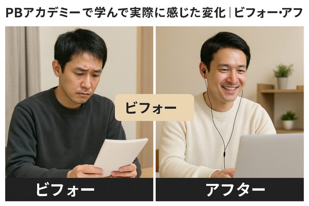 PBアカデミーで学んで実際に感じた変化|ビフォー・アフター