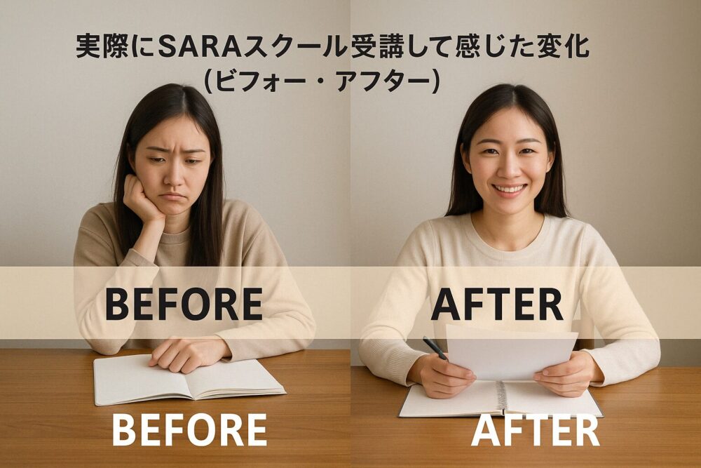 実際にSARAスクール受講して感じた変化（ビフォー・アフター）