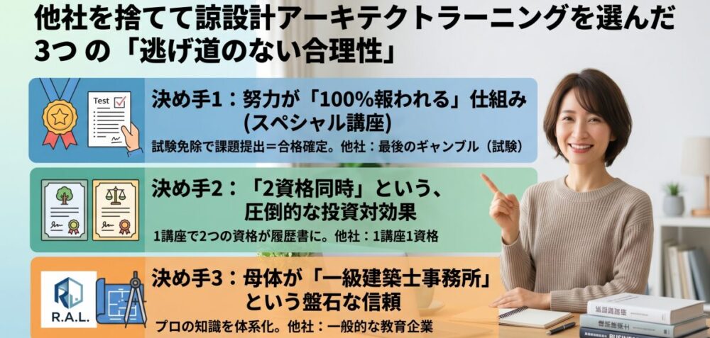 なぜ私は、ユーキャンやキャリカレを捨てて「諒設計アーキテクトラーニング」を信じたのか？