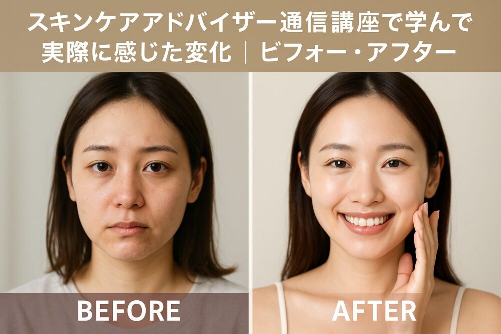 スキンケアアドバイザー通信講座で学んで実際に感じた変化｜ビフォー・アフター