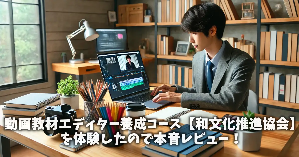 動画教材エディター養成コース【和文化推進協会】を体験したので本音レビュー！