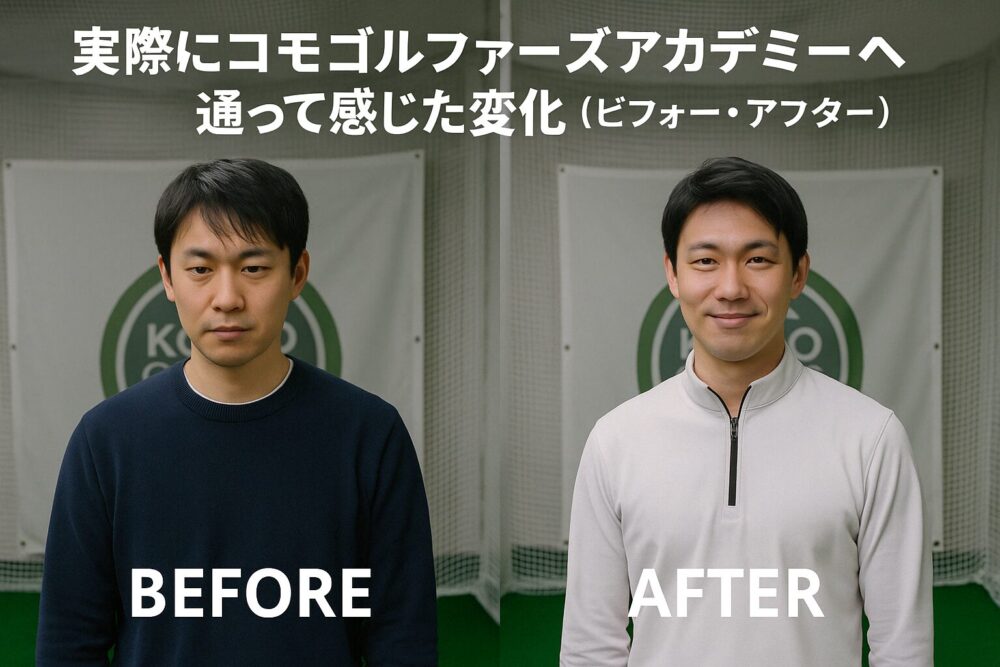 実際にコモゴルファーズアカデミーへ通って感じた変化（ビフォー・アフター）