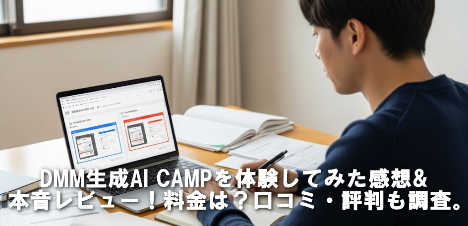 DMM生成AI CAMPを体験してみた感想&本音レビュー！料金は？口コミ・評判も調査。