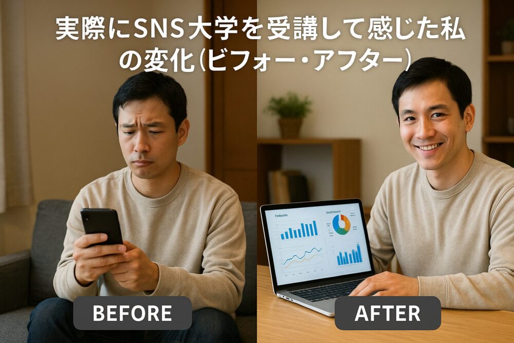 実際にSNS大学を受講して感じた私の変化（ビフォー・アフター）