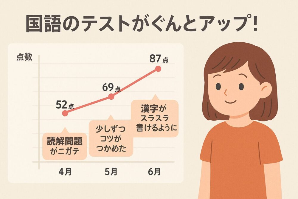 実際に月刊ポピー体験してみた感想　国語のテストがぐんとアップ！3か月の変化を記録