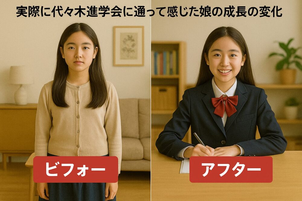 実際に代々木進学会に通って感じた娘の成長の変化（ビフォー・アフター）