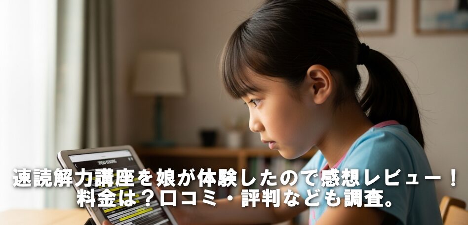 速読解力講座を娘が体験したので感想レビュー！料金は？口コミ・評判なども調査。