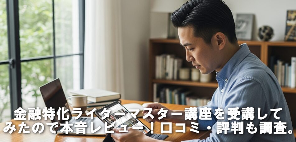 金融特化ライターマスター講座を受講してみたので本音レビュー！口コミ・評判も調査。