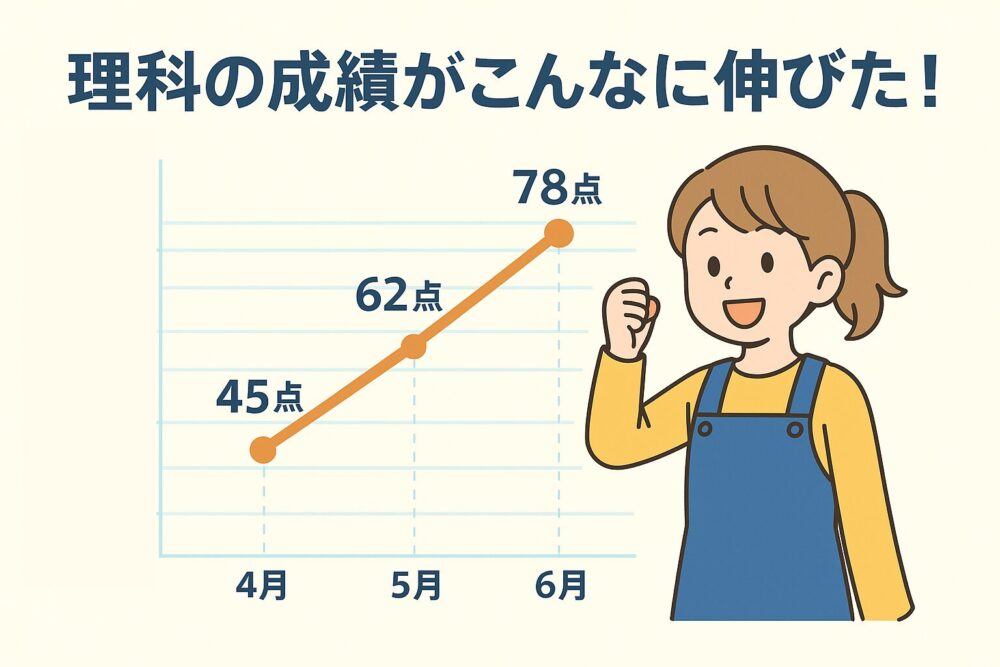 ナレッジスターで理科の成績がこんなに伸びた！