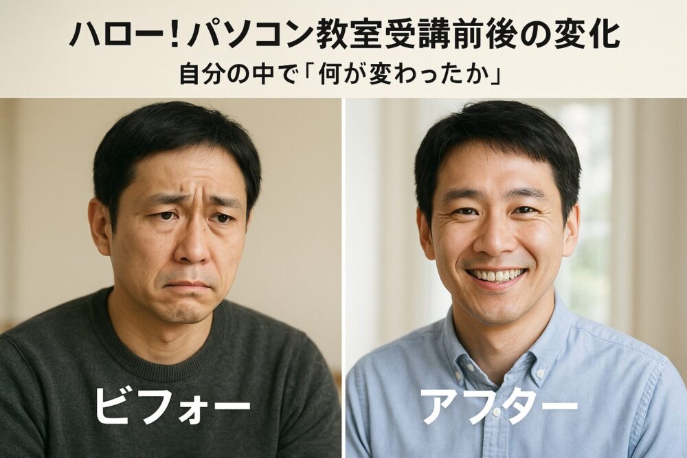 ハロー！パソコン教室受講前後の変化｜自分の中で「何が変わったか」